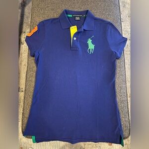 Polo by Ralph Lauren Navy Polo Large Big Pony Green Orange Rugby  S